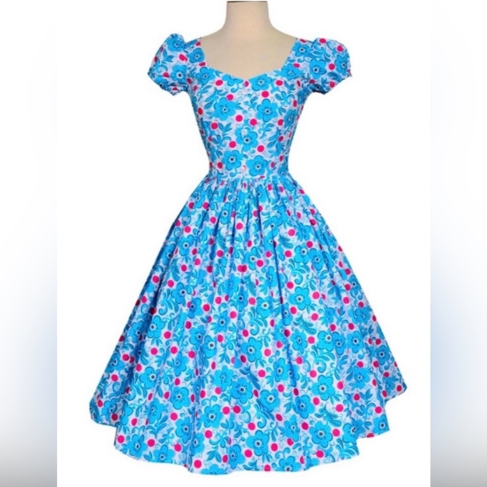 Bernie Dexter Florence Dress Red Polka Dot Floral Size 1X